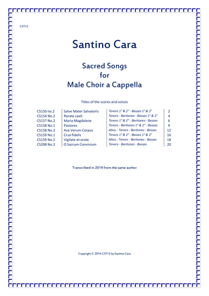 Eight Sacred Songs for Male choir a cappella