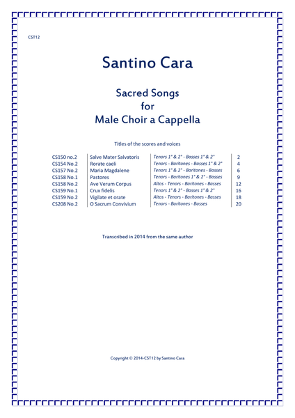 Eight Sacred Songs for Male choir a cappella image number null
