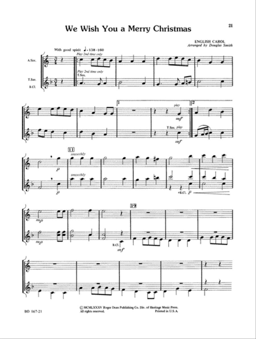 Christmas Folio for Four-Plus Woodwinds - Alto Sax