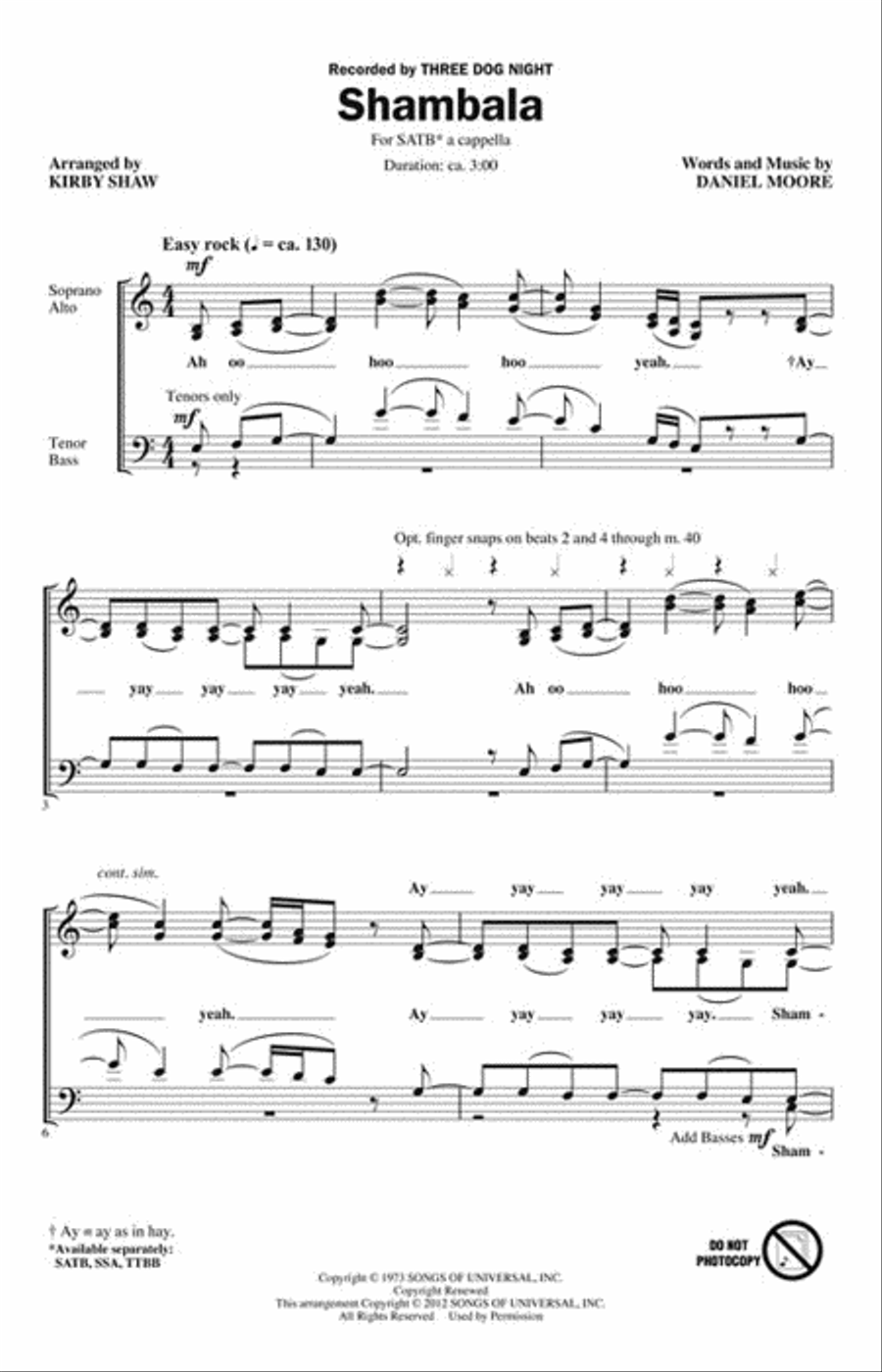 Shambala Shambala 4-Part scores gallery preview page 2