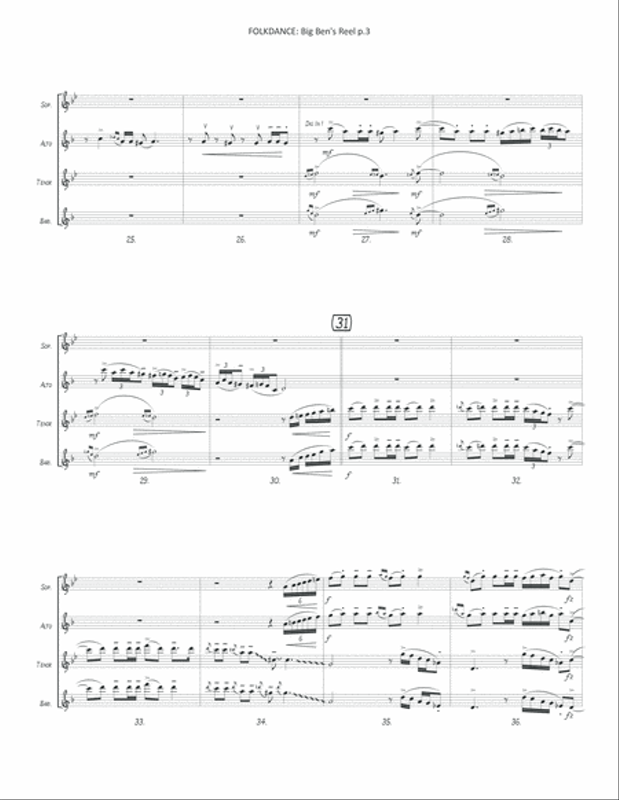 Big Ben's Reel Woodwind Quartet scores gallery preview page 6