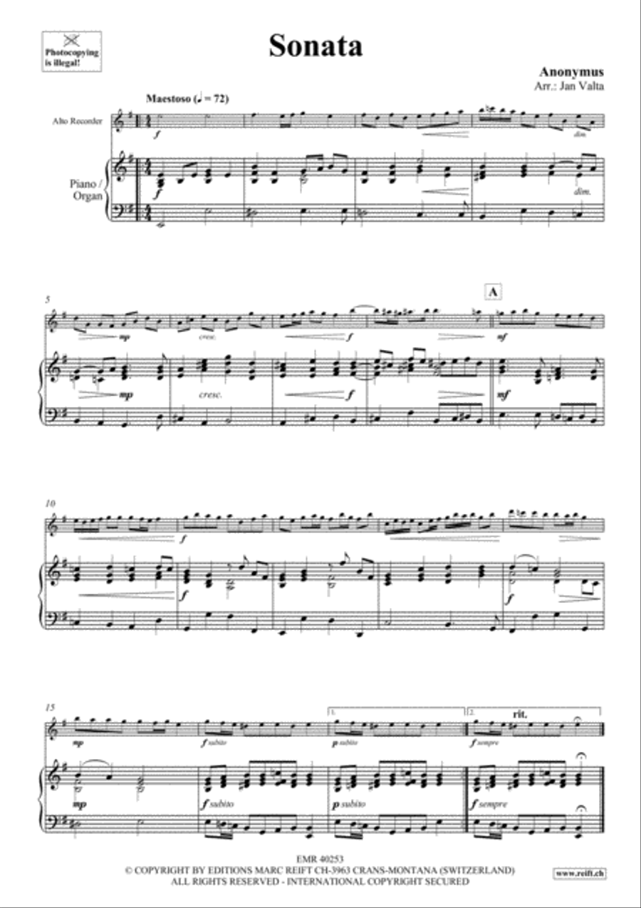 Sonata Alto Recorder scores gallery preview page 4