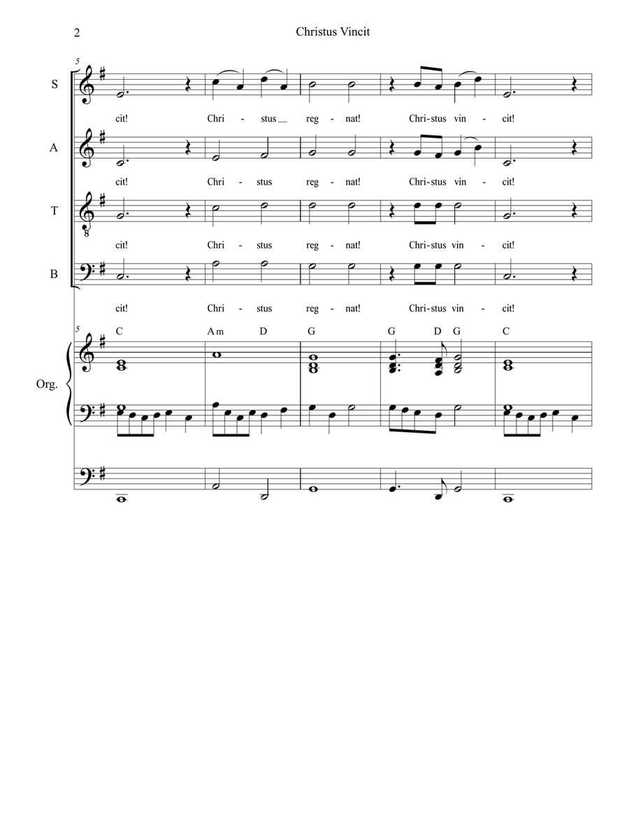 Christus Vincit (Canon) Christus Vincit (Canon) 4-Part scores gallery preview page 2