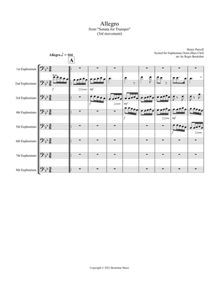 Allegro (from "Sonata for Trumpet") (Bb) (Euphonium Octet - Bass Clef)