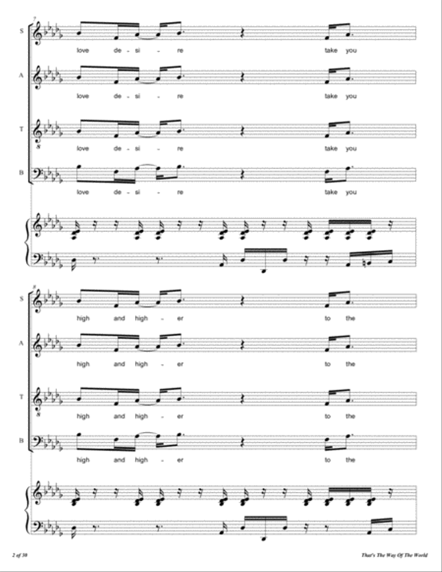That's The Way Of The World 4-Part scores gallery preview page 3