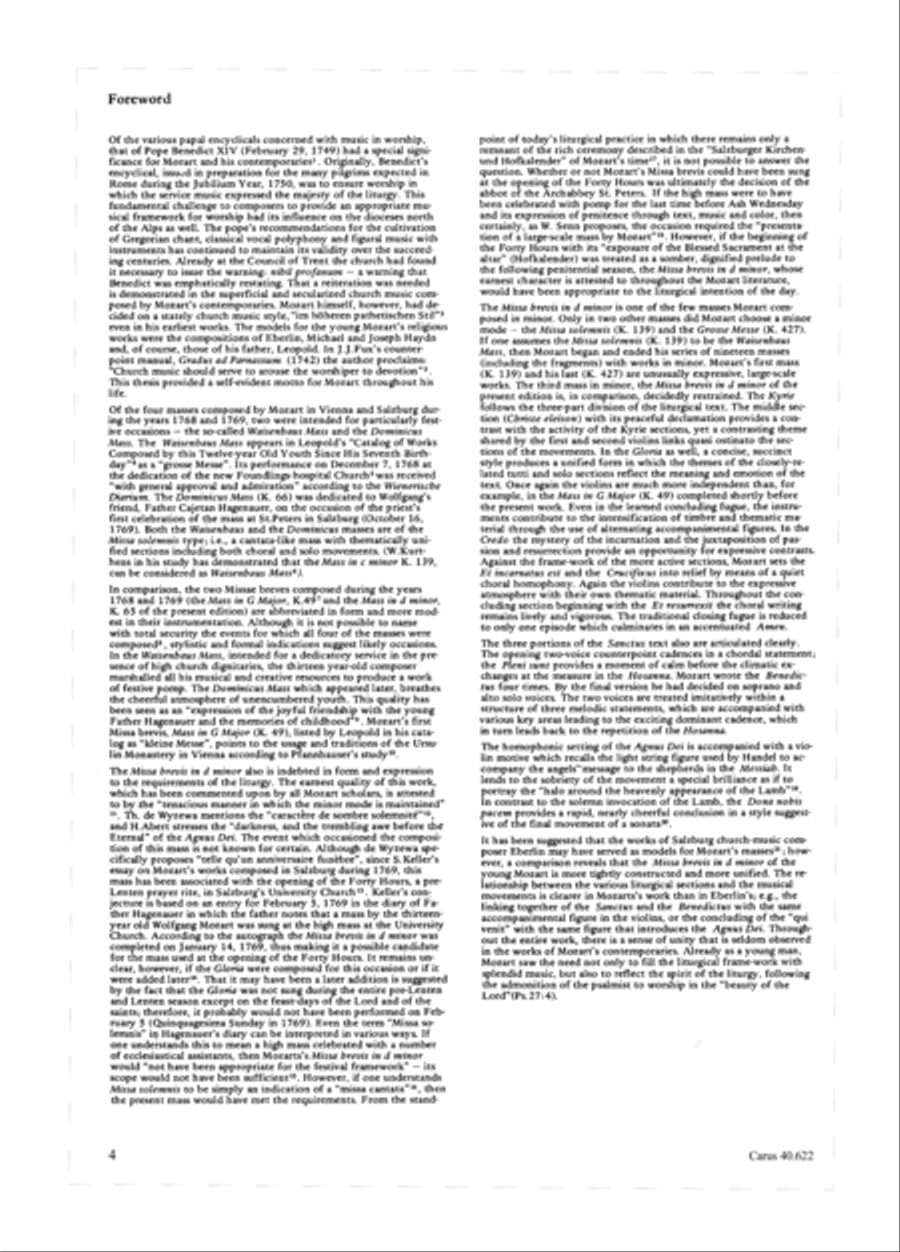 Missa brevis in D minor 4-Part scores gallery preview page 5