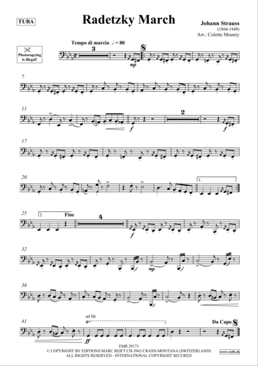 Radetzky March Radetzky March Tuba scores gallery preview page 2