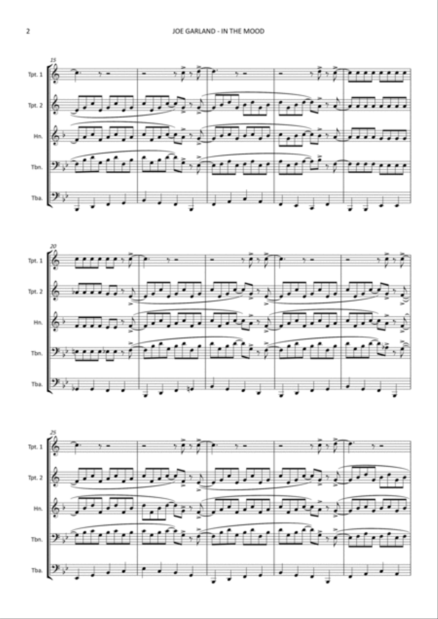 In The Mood Brass Ensemble scores gallery preview page 2