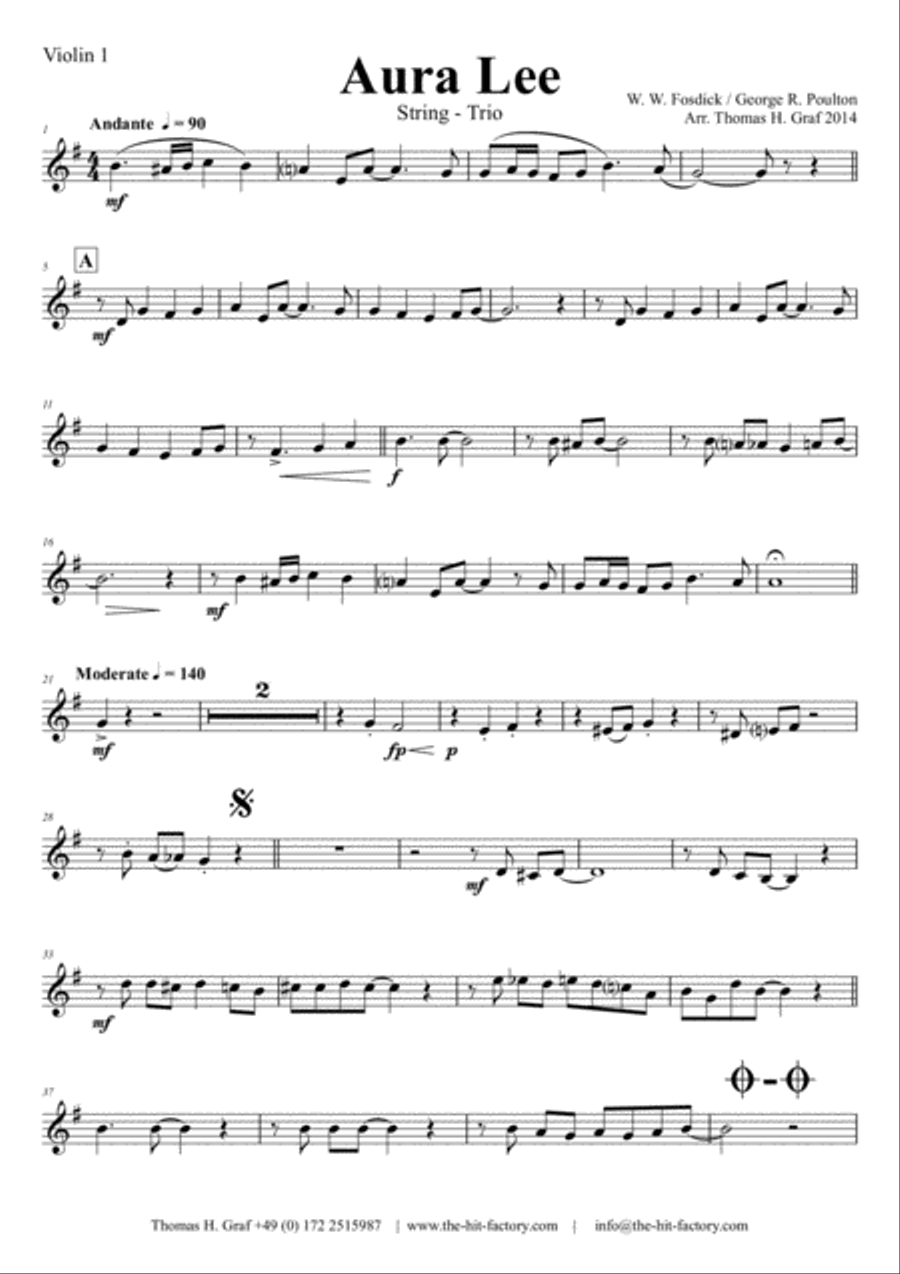 Aura Lee - Love me tender - Elvis - String Trio String Trio scores gallery preview page 4