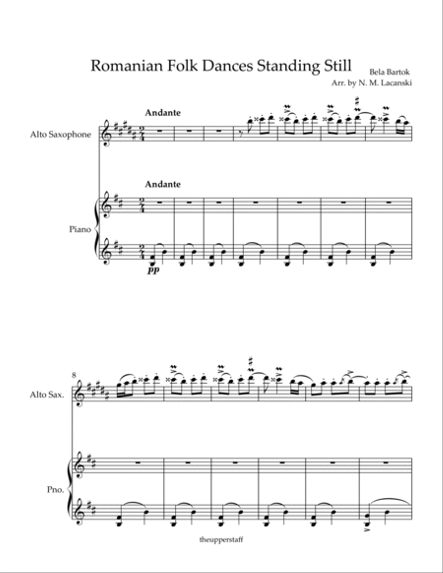 Romanian Folk Dances Standing Still Alto Saxophone scores gallery preview page 2