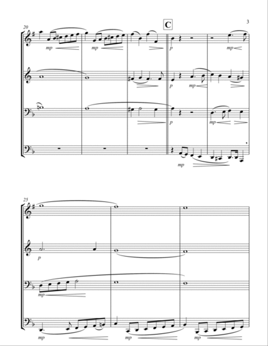Kyrie (Durante) (Brass Quartet - 1 Trp, 1 Hrn, 1 Trb, 1 Tuba) Brass Quartet scores gallery preview page 3