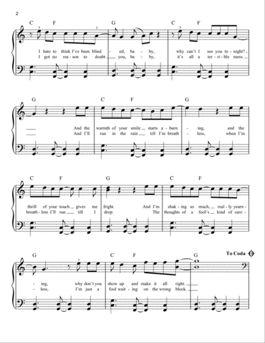 Fool In The Rain Easy Piano scores gallery preview page 2