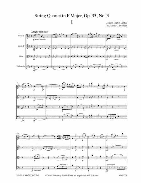 String Quartet in F Major, Op. 33, No. 3