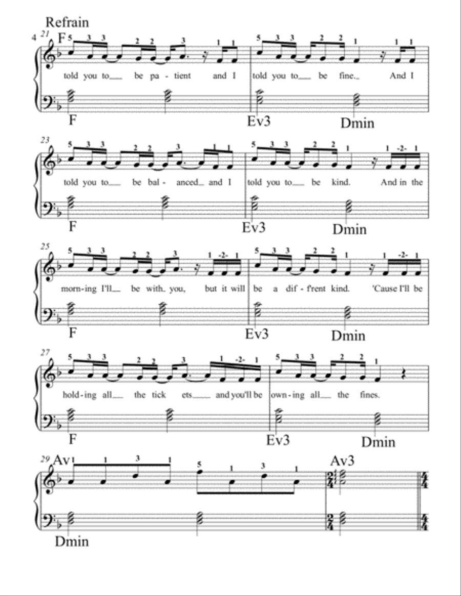 Skinny Love Piano Solo scores gallery preview page 4