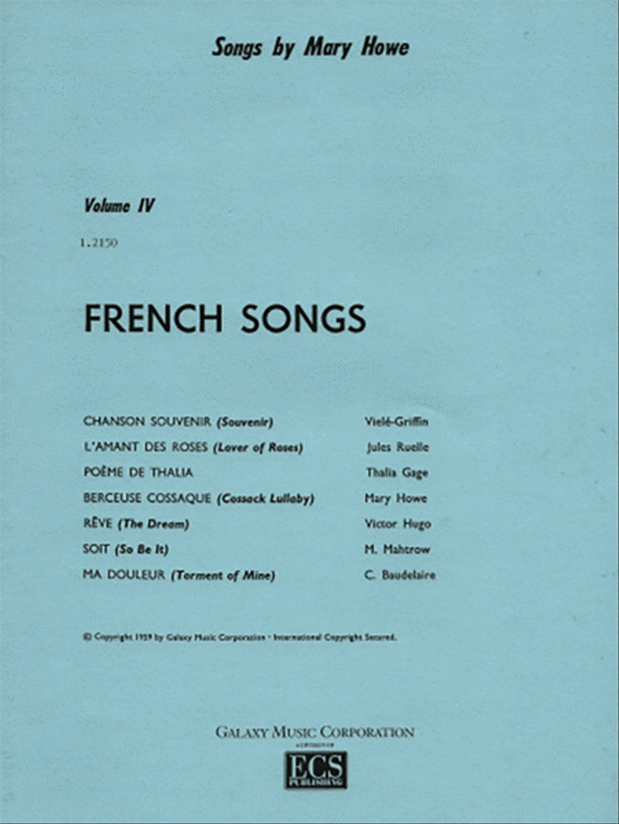 French Songs High Voice scores gallery preview page 1