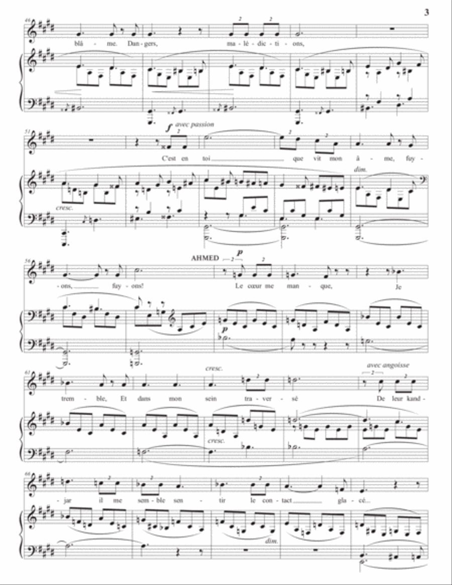 DUPARC: La fuite (transposed to C-sharp minor) Piano scores gallery preview page 4