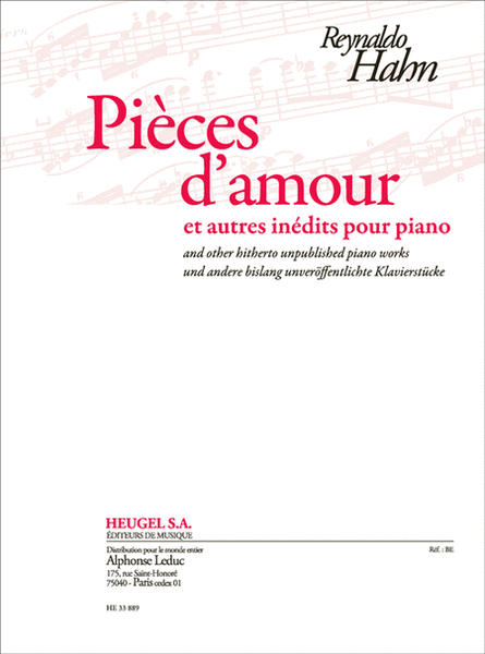 Pieces D'amour Et Autres Inedits Pour Piano