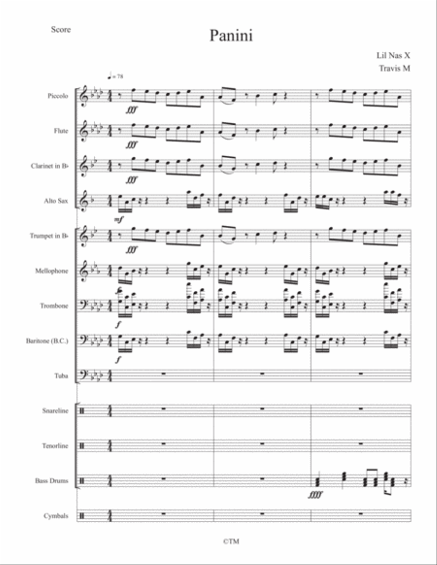 Panini Panini Large Ensemble scores gallery preview page 1