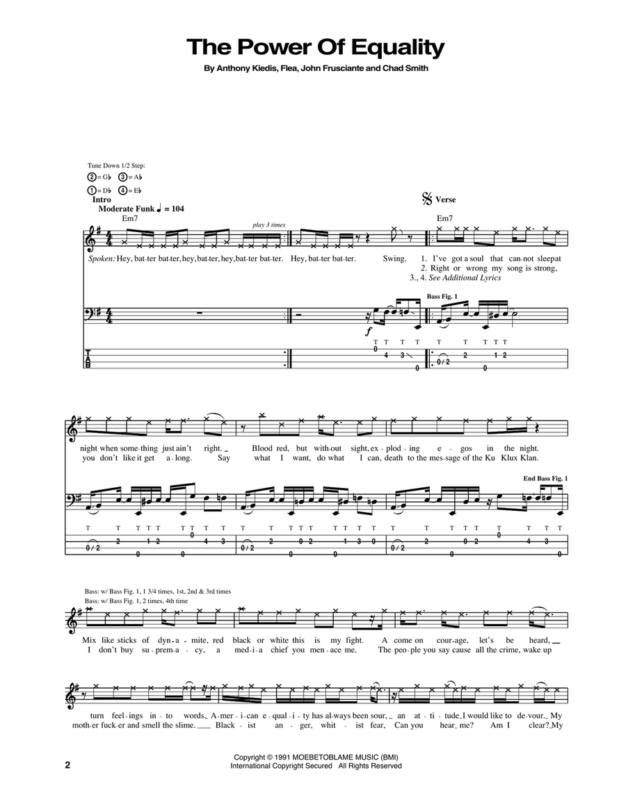 The Power Of Equality Acoustic Guitar scores gallery preview page 1