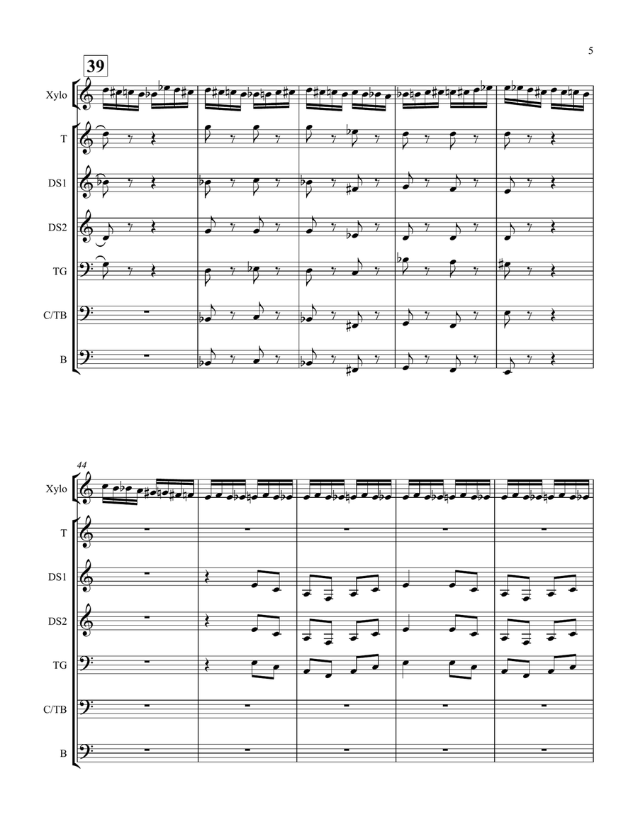 Flight of the Bumblebee for Xylophone and Steel Band Steel Drum Band scores gallery preview page 5