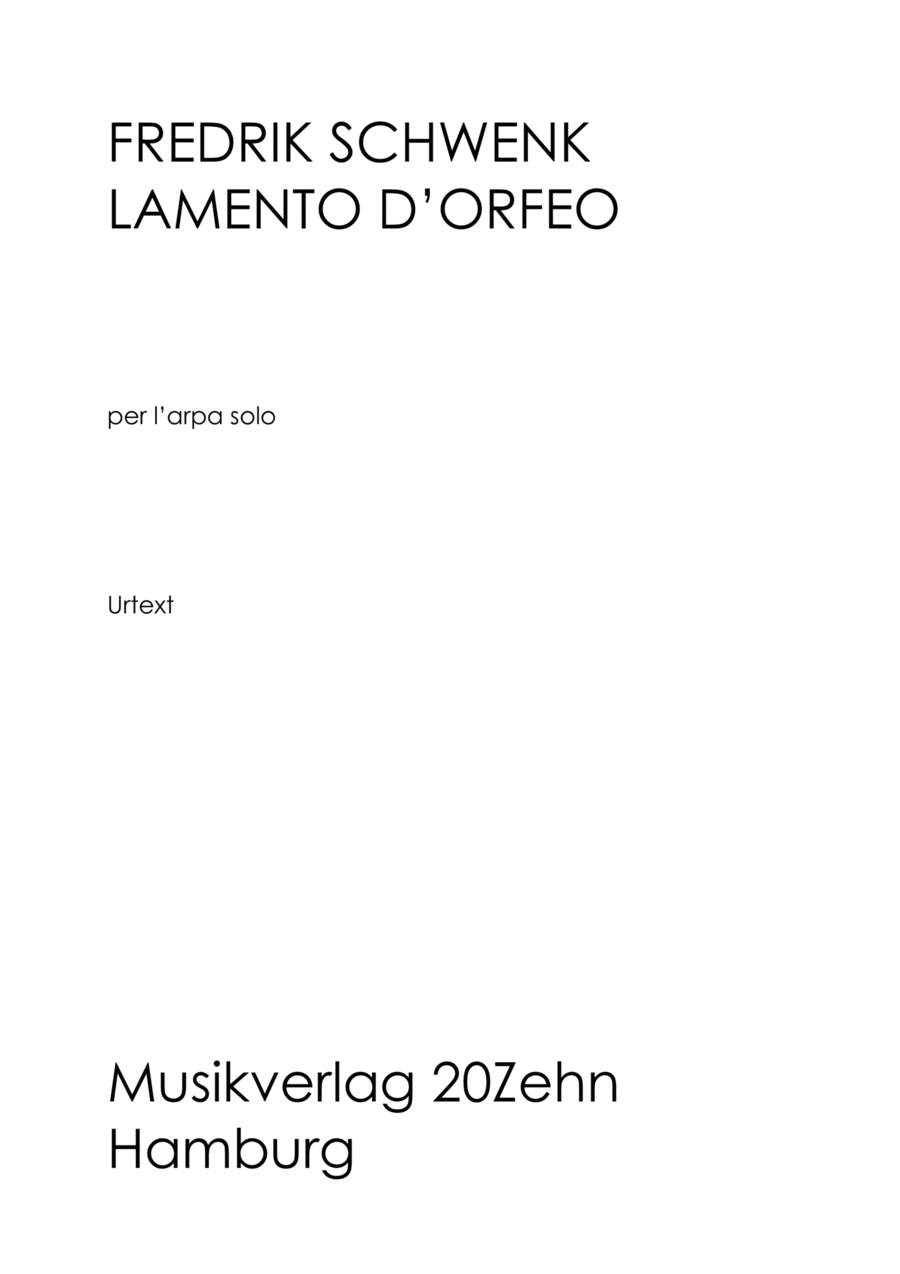 Lamento d'Orfeo Harp scores gallery preview page 1