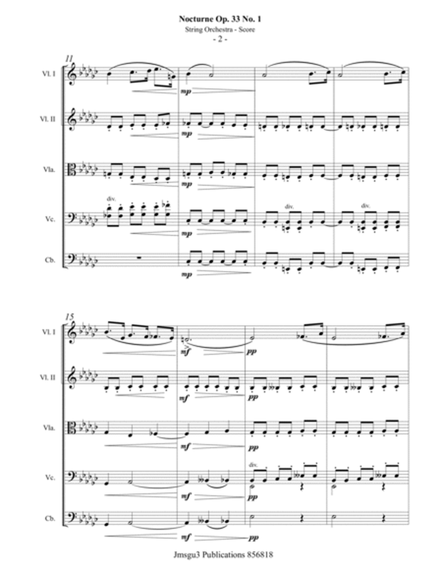 Fauré: Nocturne Op. 33 No. 1 for String Orchestra - Score Only image number null