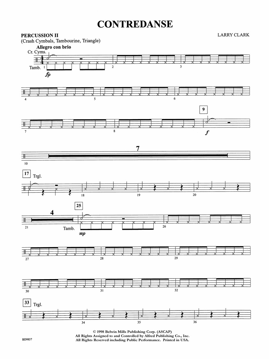 Contredanse: 2nd Percussion