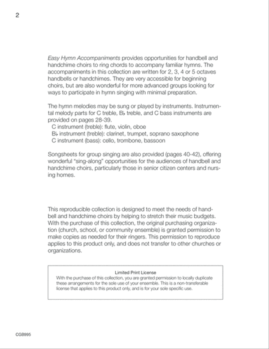 Easy Hymn Accompaniments Handbell Choir scores gallery preview page 3