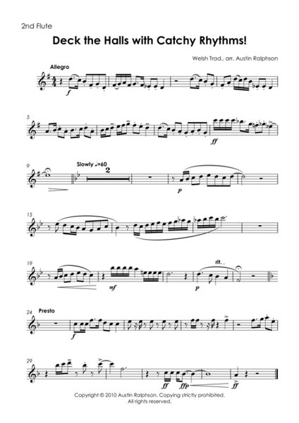 Deck The Halls With Catchy Rhythms! - flute quartet image number null