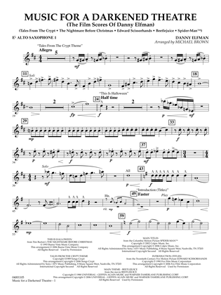 Music for a Darkened Theatre (The Film Scores of Danny Elfman) (arr. Brown) - Eb Alto Saxophone 1
