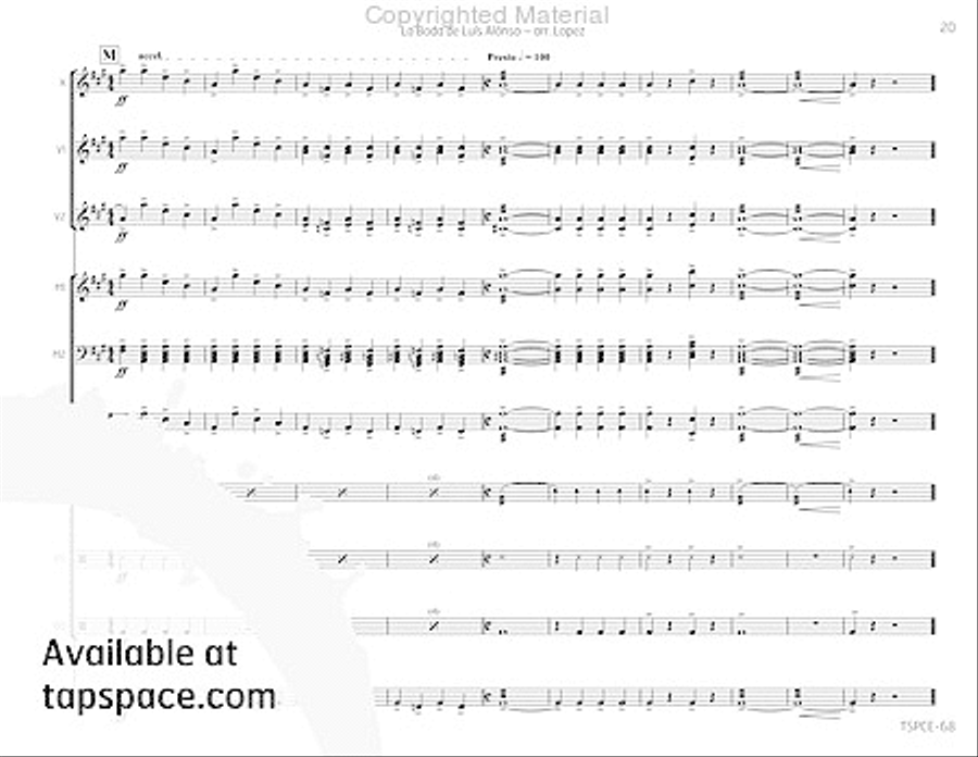 La Boda de Luis Alonso Percussion Ensemble scores gallery preview page 24