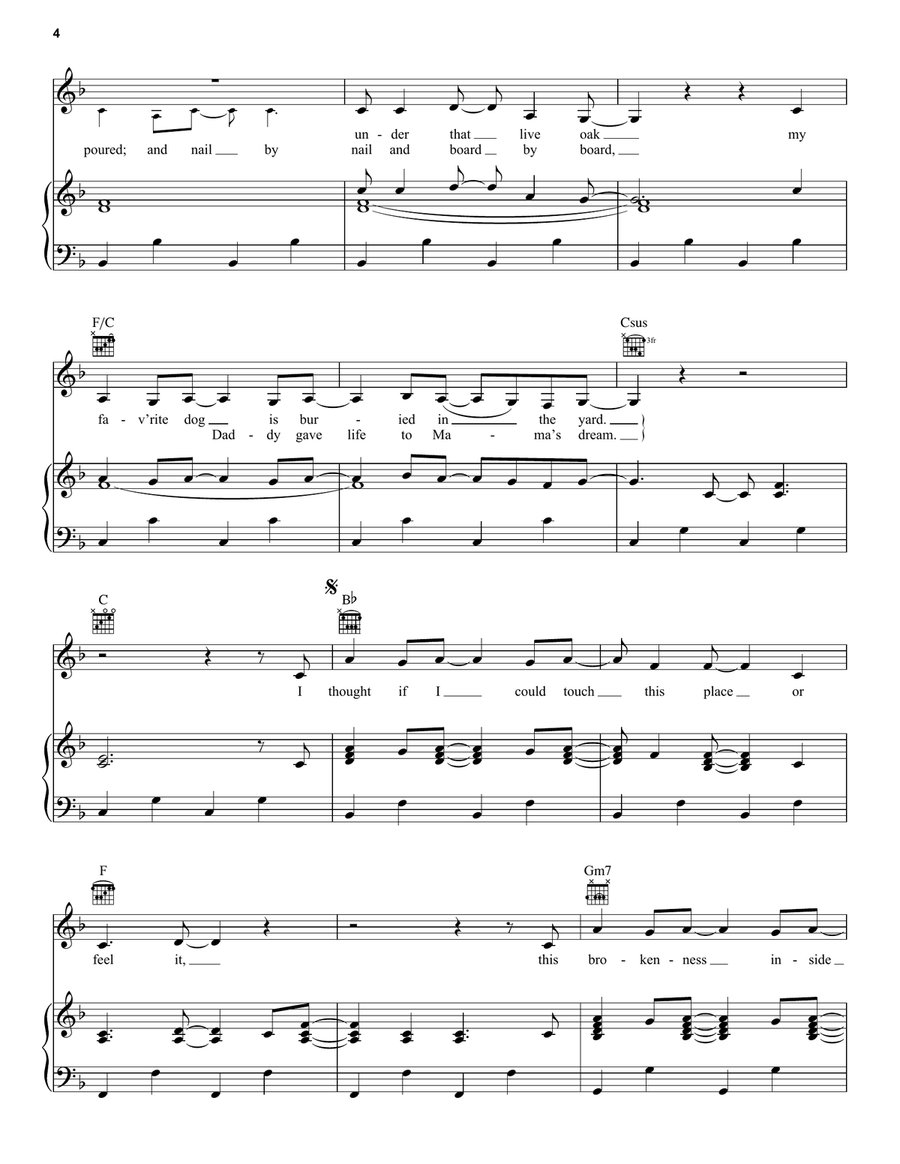 The House That Built Me Piano, Vocal, Guitar scores gallery preview page 4