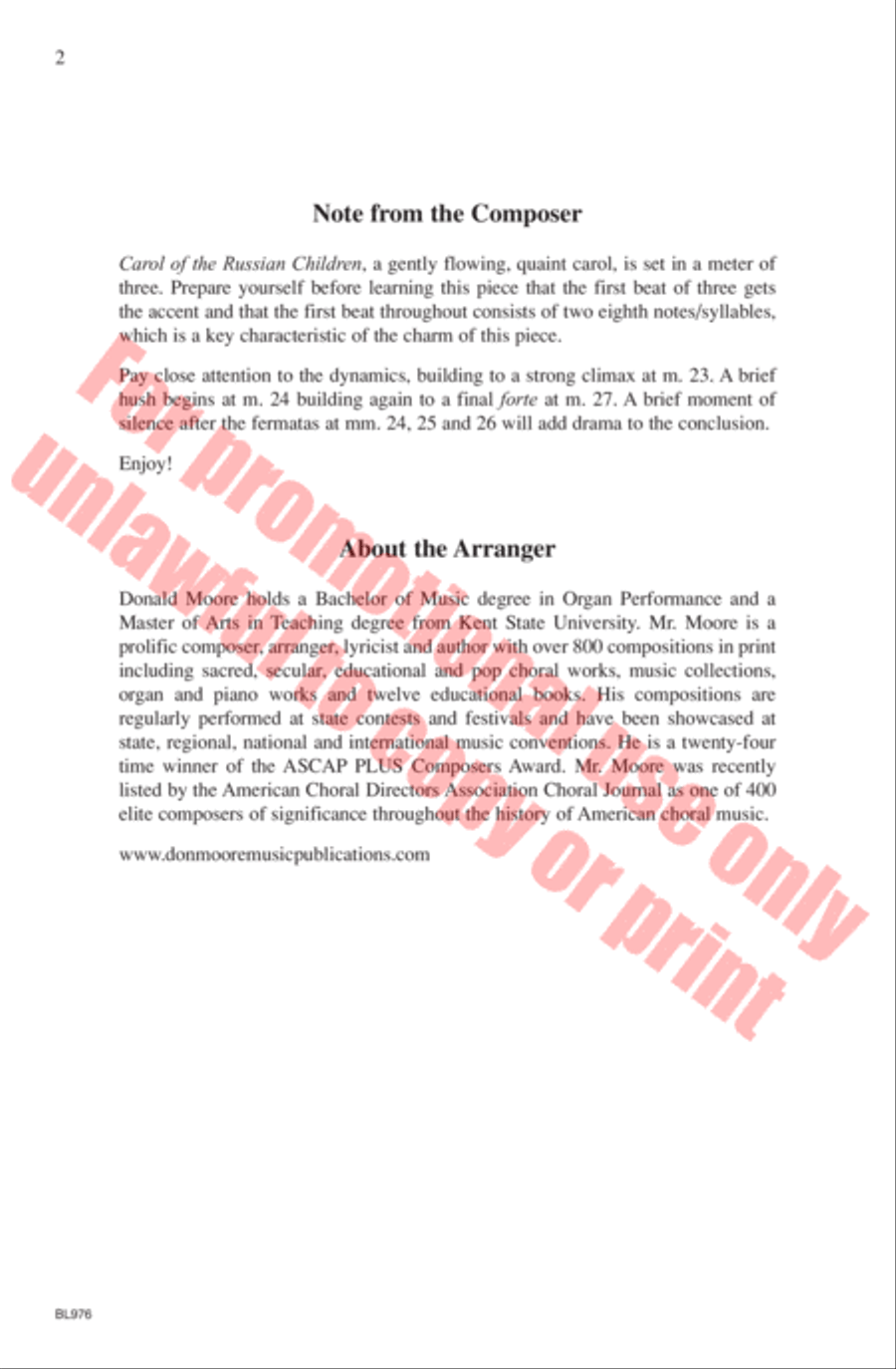 Carol of the Russian Children 3-Part scores gallery preview page 3
