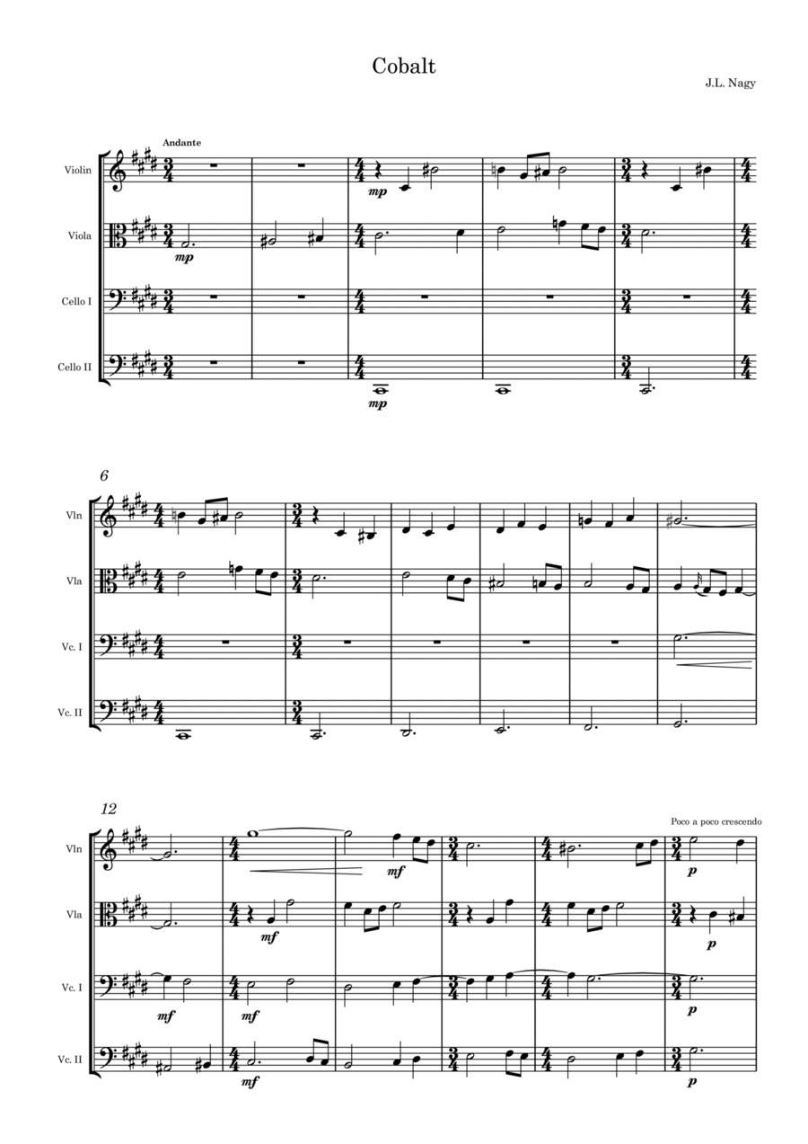 Cobalt Cobalt String Quartet scores gallery preview page 1