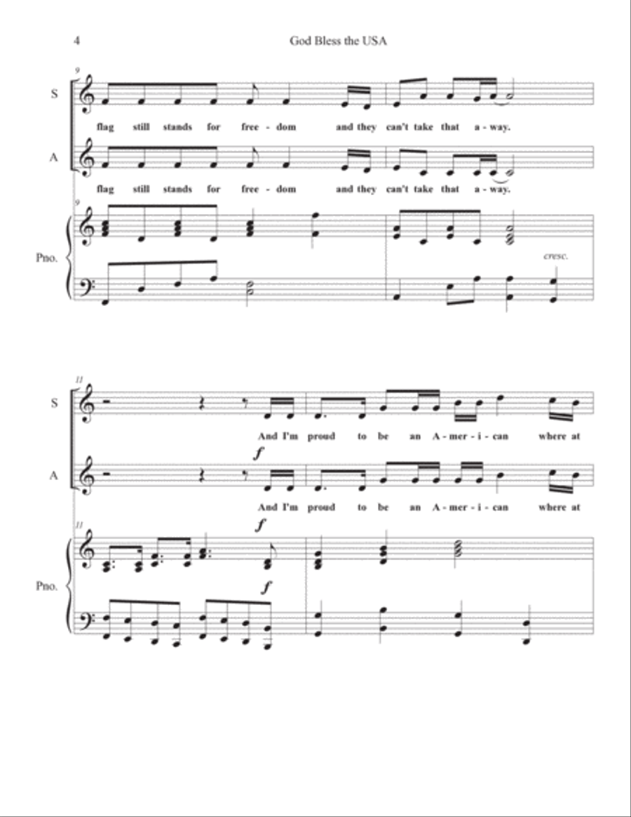 God Bless The U.s.a. SA scores gallery preview page 4