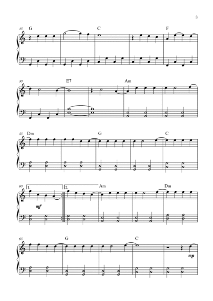Flowers Easy Piano scores gallery preview page 3