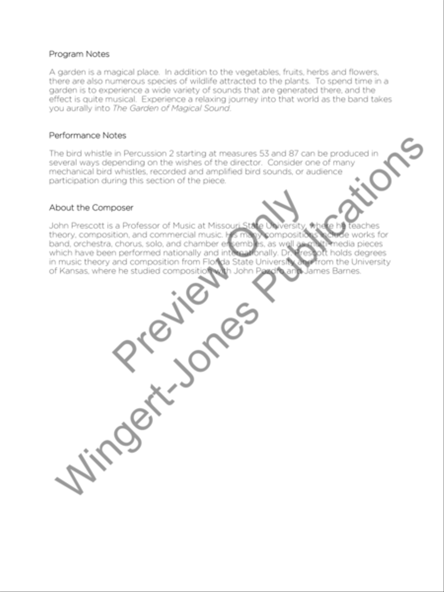 The Garden of Magical Sound Concert Band scores gallery preview page 3