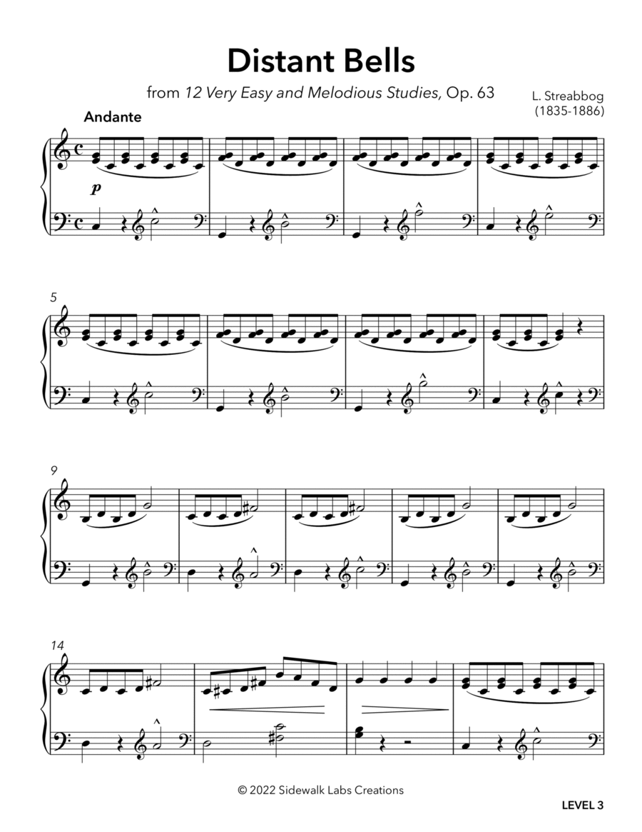 Distant Bells Distant Bells Piano Solo scores gallery preview page 1
