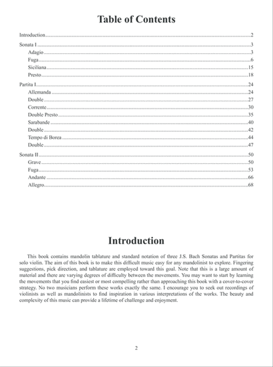 Bach's Sonatas and Partitas for Solo Violin Arranged for Mandolin Violin Solo scores gallery preview page 3