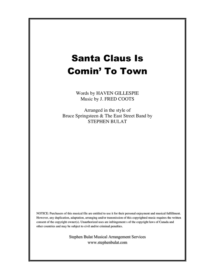 Santa Claus Is Comin' To Town Piano, Vocal scores gallery preview page 1