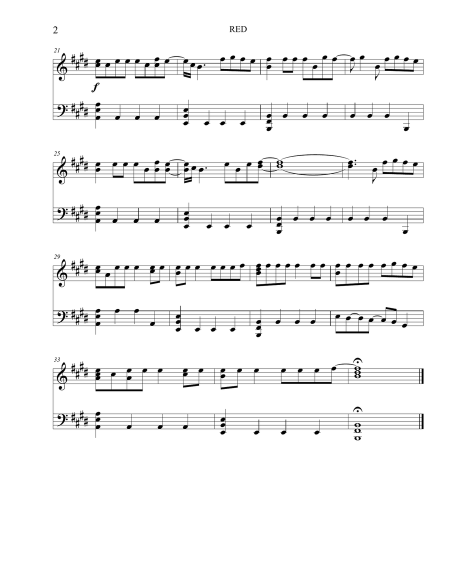 Red Easy Piano scores gallery preview page 3