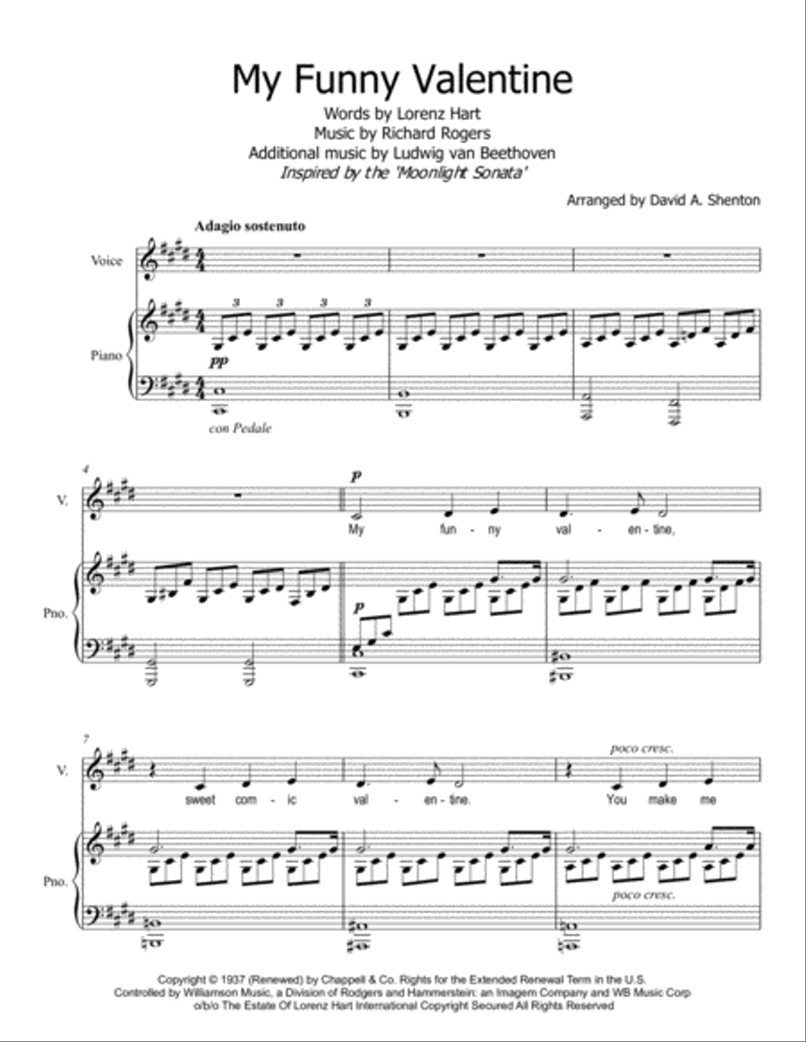 My Funny Valentine Voice scores gallery preview page 1