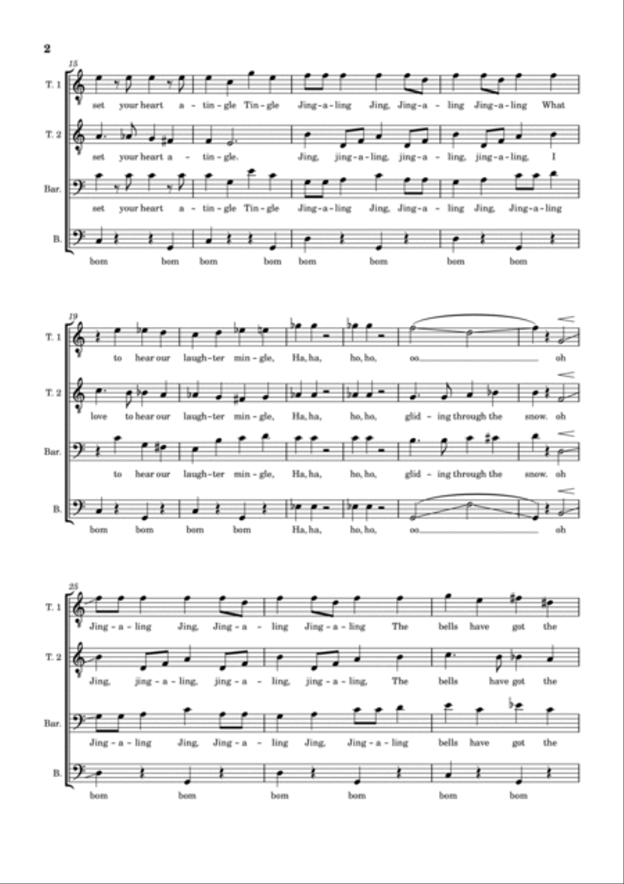 Jing-a-ling, Jing-a-ling TTBB scores gallery preview page 2