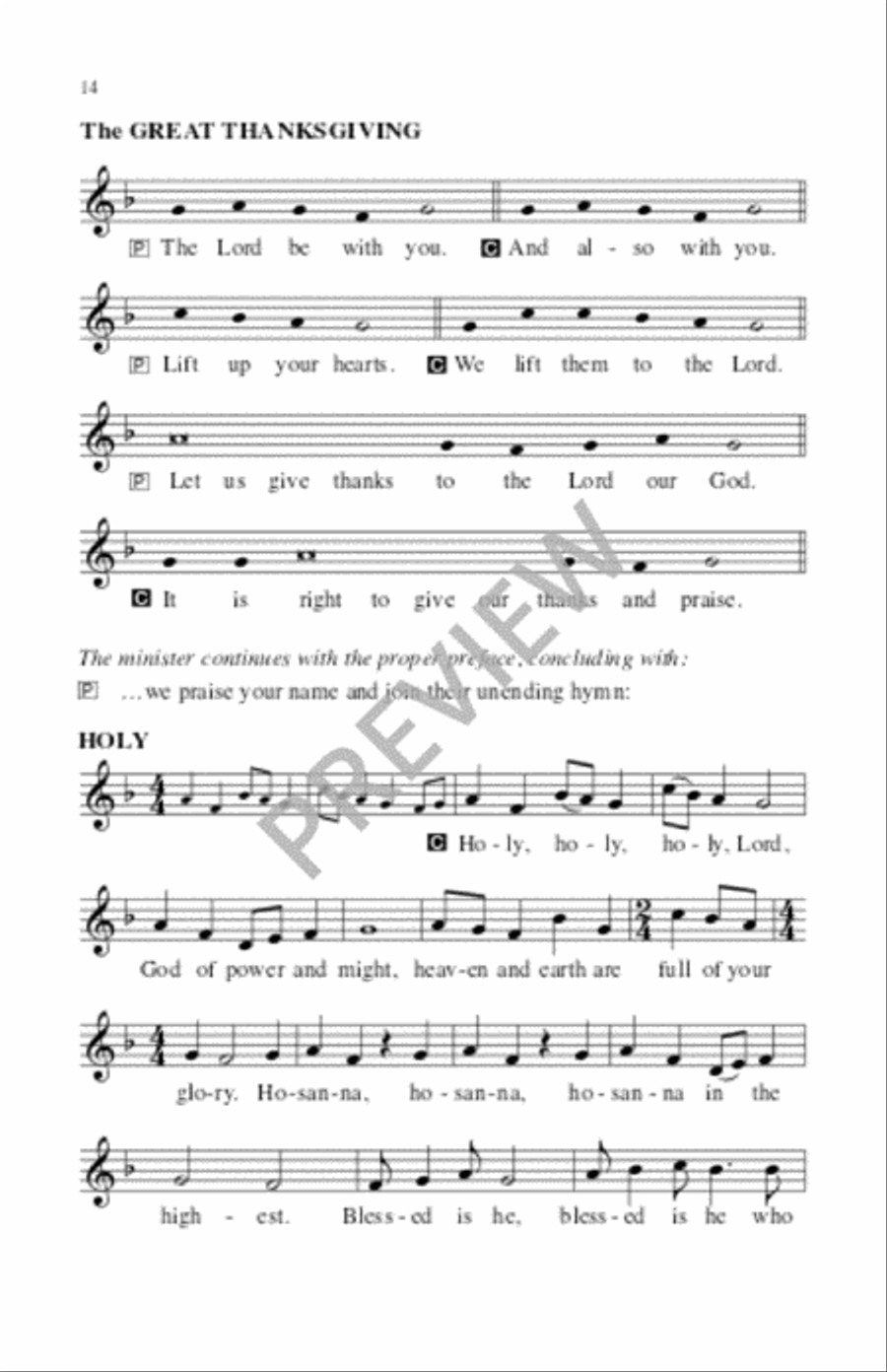Tree of Life Setting, Holy Communion - Assembly edition Unison Choir scores gallery preview page 15