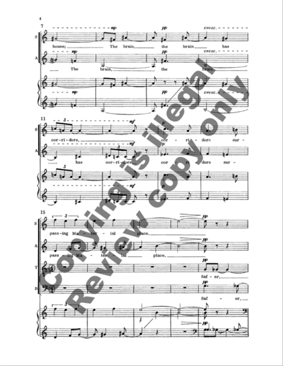 Dickinson Settings: One Need Not be a Chamber 4-Part scores gallery preview page 7