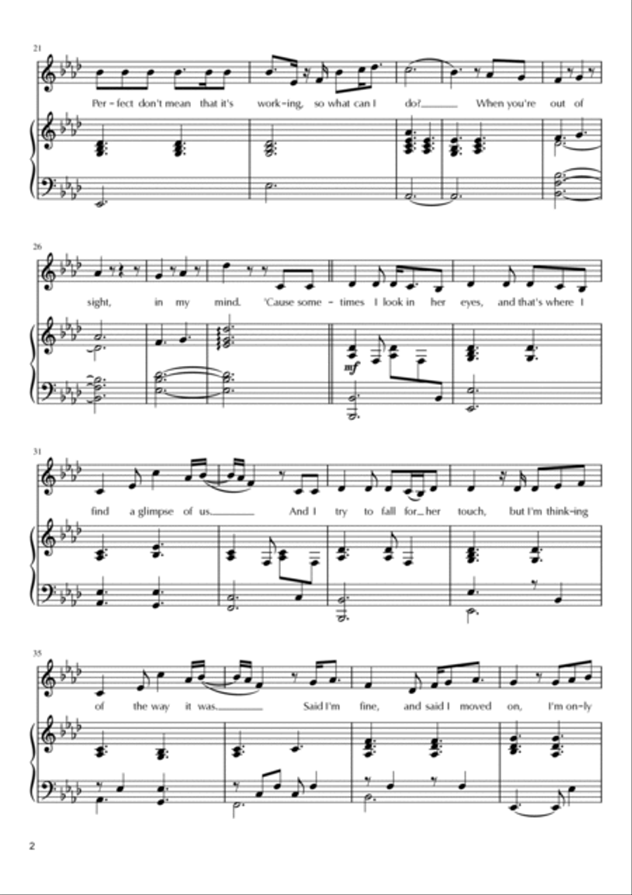 Glimpse Of Us Voice scores gallery preview page 2