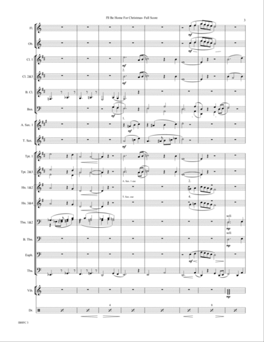 I'll Be Home For Christmas Concert Band scores gallery preview page 3