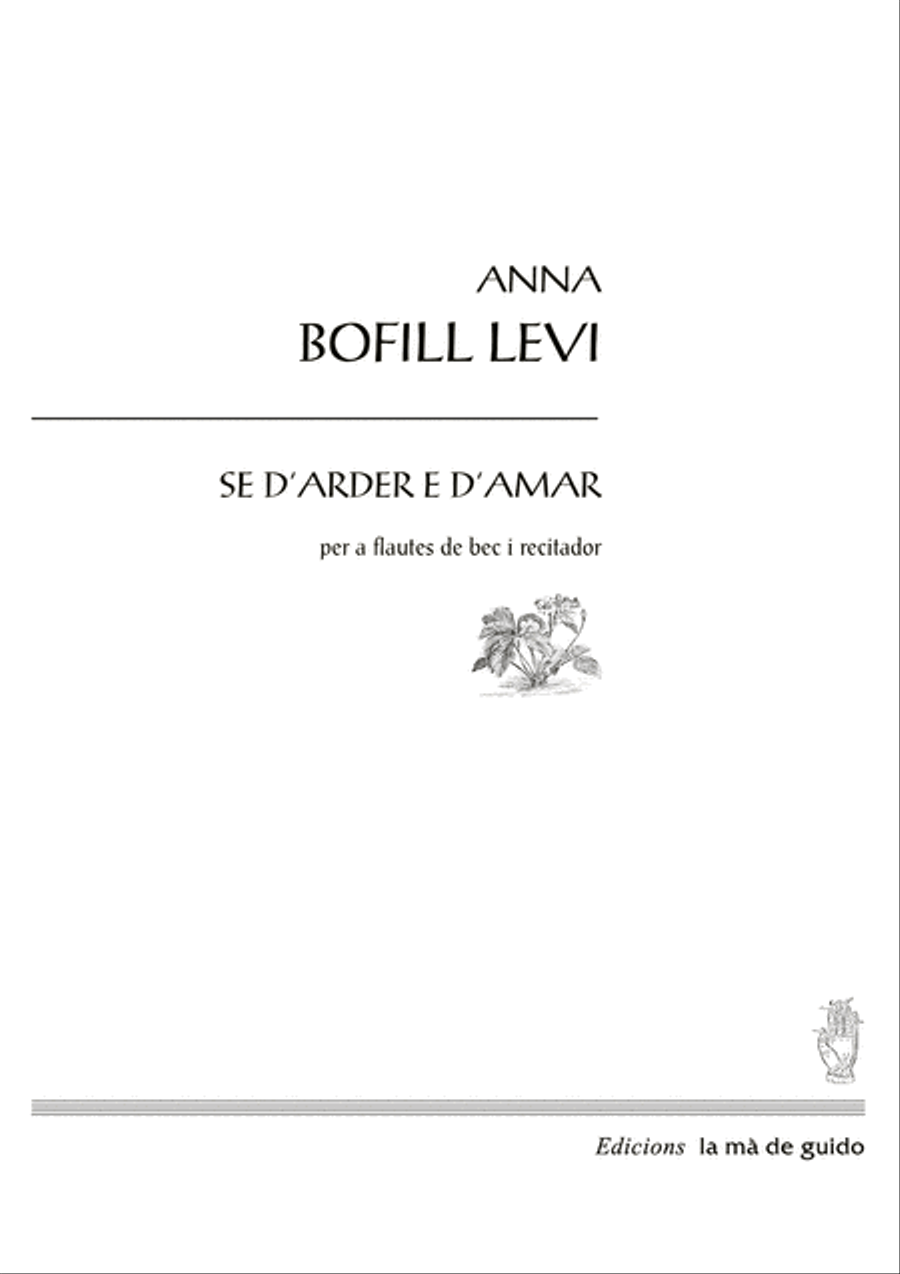 Se d'arder e d'amar Se d'arder e d'amar Small Ensemble scores gallery preview page 1