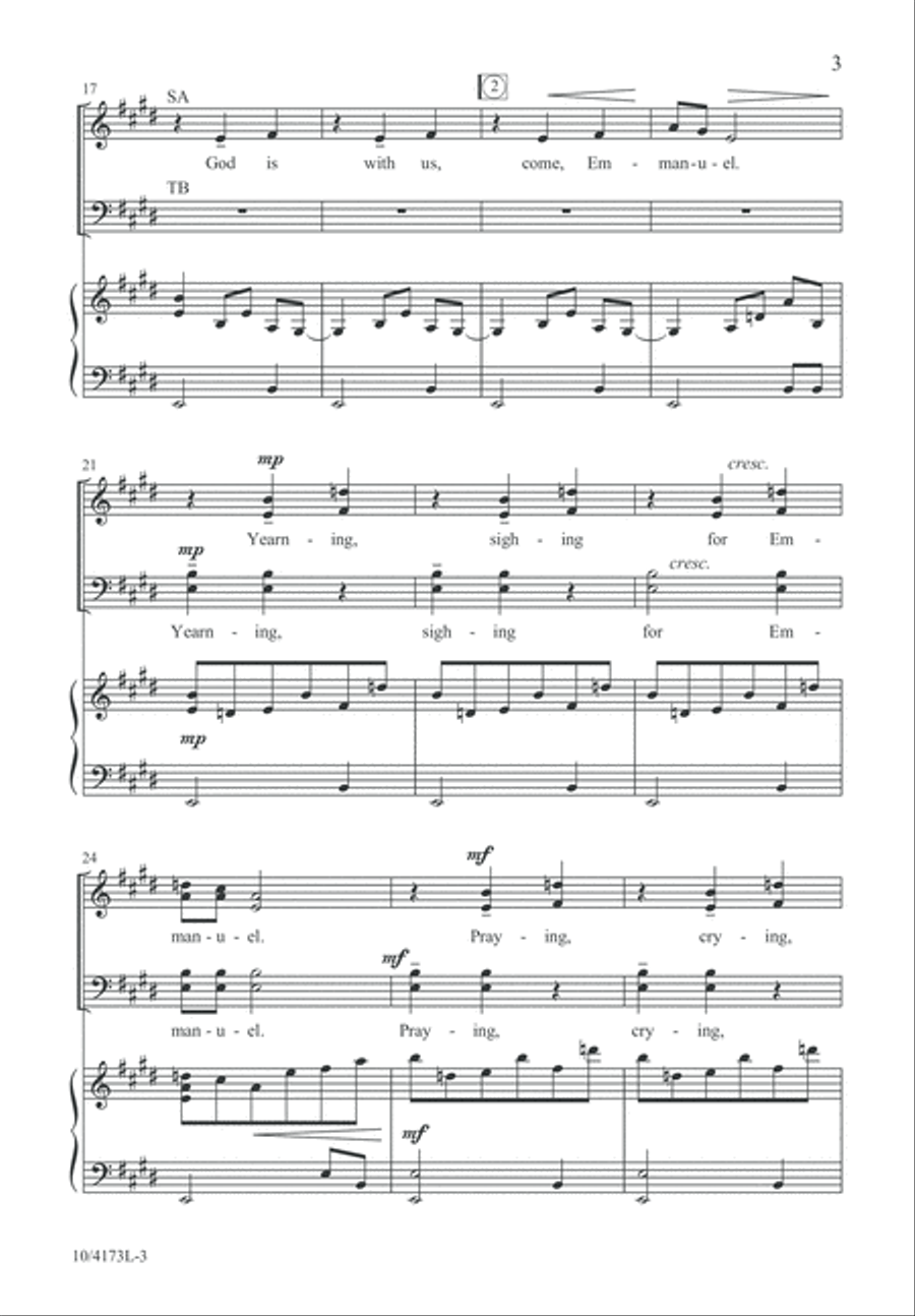 Come, Emmanuel! 4-Part scores gallery preview page 4