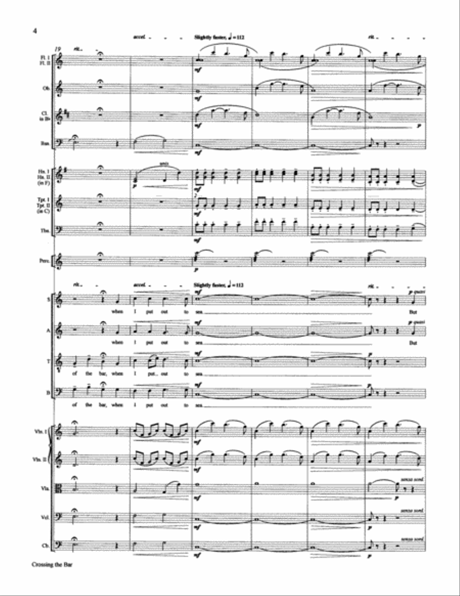 Crossing the Bar from Love Was My Lord and King! (Downloadable SATB Chamber Orchestra Score) 4-Part scores gallery preview page 5